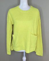 NWT Melloday Women’s Ribbed Pullover Sweater With Pockets Size XS Yellow A1 - £14.23 GBP