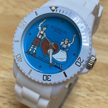 Madison NY Bavarian Candy White Plastic Rotating Bezel Quartz Watch~New Battery - £13.09 GBP