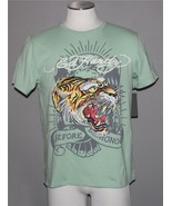 Ed Hardy Roaring TIGER Tattoo &quot;BEFORE HONOR&quot; Mint Green T-Shirt Mn&#39;s M NWT - $45.12 CAD