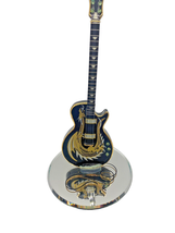 Glass Baron Dragon Guitar Handcrafted Figurine with Crystal Accents Glas... - £42.80 GBP