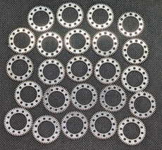 Lot of 24 Silver Color Metal Gears Jewelry Findings Circular Port Hole D... - $9.50