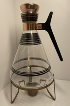 Vintage INLAND Mid-Century Modern Clear Glass Coffee Carafe Lid Great W Warmer - $28.04