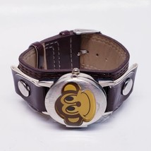 Monkey Themed Analog Accutime Wristwatch With Brown Buckle Band-Very Cute - £19.46 GBP