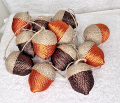 Fun 3&quot; Acorn&#39;s Acorn Fall Garland 6+ Feet Orange Brown Tan Very Cute - $445.02 MXN