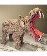 Pottery Barn Kids Moo Deng Handmade Hippo Coconut Tree Bead 17&quot; Hippopot... - $183.05 CAD