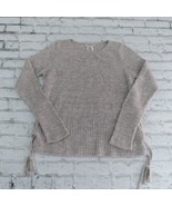 American Eagle Sweater Womens XS Gray Long Sleeve Lace Up Sides Pullover - £14.20 GBP