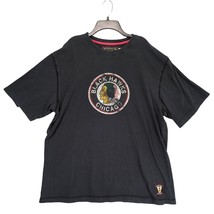 CCM Men&#39;s M Black Hawks Chicago Vintage Hockey T-Shirt, Retro Indian Log... - $22.00