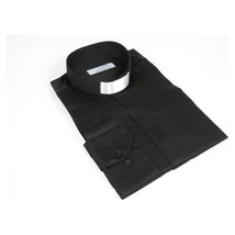 Mens CEREMONIA Clergy Pastor Priest Shirt 100% Cotton Turkey #stn 15 HYB Black image 7