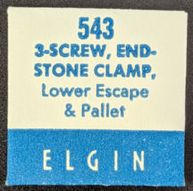 NOS ELGIN GRADE 543 SCREWS FOR ENDSTONE CLAMP -  LOWER  ESCAPE  &amp; PALLET - $184.34 MXN