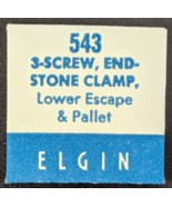 NOS ELGIN GRADE 543 SCREWS FOR ENDSTONE CLAMP -  LOWER  ESCAPE  &amp; PALLET - $13.87 CAD