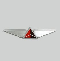 Vintage Kids Delta Airlines Jr Kids Pilot Wings Pin Silver Red Plastic P... - $7.01