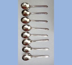 1939 LOT set of 8pc NOBILITY PLATE &quot;ROYALTY ROSE&quot; SOUP SPOONS silverplat... - £62.75 GBP