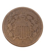 1871 Two Cent Piece in Good Condition, Brown Color, Full 4 Digit Date - $44.09