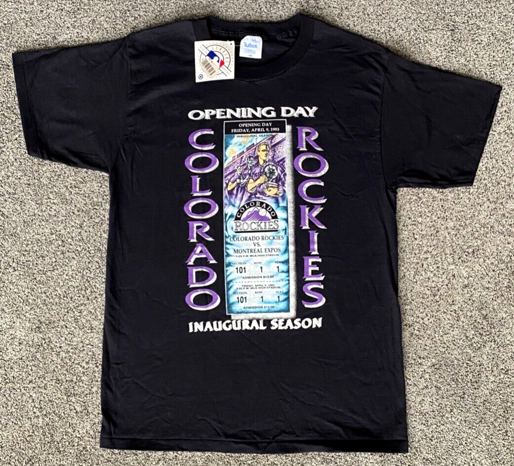 Vtg 1993 Colorado Rockies T Shirt-Opening Day-Inaugural Season-Single St... - $37.40