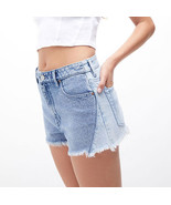 PacSun Shorts Women&#39;s Eco Pieced Two-Tone High Waisted Denim Festival Sh... - $19.98