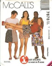 Mc Calls 7678 Pull On Shorts Mens Misses One Hour Sewing Pattern Elastic Uncut Ff - £4.54 GBP