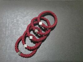 Handmade 33 knot komboskini, wax wool thread Christian bracelet, cherry ... - $7.49