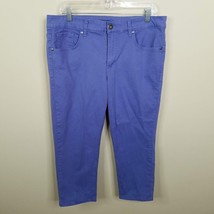 Bandolino Pants Womens 14 Capri Jeans Blue Pockets Stretch Brushed Denim - £6.89 GBP