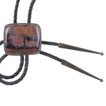 Vintage Picture Agate Sterling bolo tie - £140.66 GBP