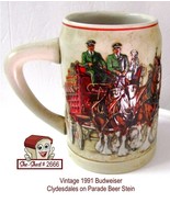 Vintage 1991 Budweiser Clydesdales on Parade Beer Stein - £15.10 GBP