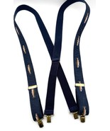 VTG Trout Fish Suspenders Navy Blue Heavy Duty Nylon Webbed Fishing Bras... - $458.73 MXN