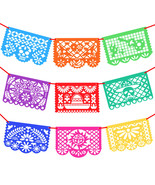 Novelty Place 15 Ft Long 9 Pcs Mexicano Fiesta Papel Picado - £9.25 GBP