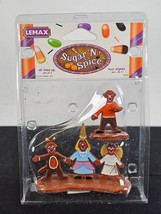 Lemax All Lined Up Set Sugar Spice Halloween Village Gingerbread FIgures 52083 - $11.83