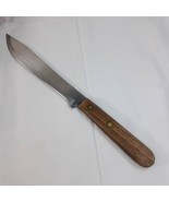 Vintage Robinson Butcher Knife 7&quot; Straight Edge chef Stainless Steel Woo... - $20.34 CAD