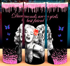 Marilyn Monroe Diamonds are a Girls Best Friend Blonde Pink Cup Mug Tumbler 20oz - £15.94 GBP