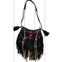 Holy Cow Originals Beaded Native American Style Bag With Tassels Rick D. Designs - £59.35 GBP