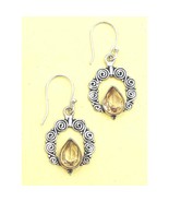 Vtg Sterling Silver 925 Pale Green Peridot Dangle Earrings - $54.69 CAD