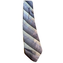 Perry Ellis Portfolio Men’s Blue Silver Striped Silk Designer Necktie - $9.90