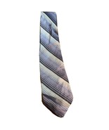Perry Ellis Portfolio Men’s Blue Silver Striped Silk Designer Necktie - $13.54 CAD