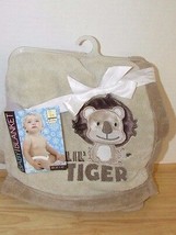 Baby blanket NEW Lil tiger Lion tan brown plush baby blanket Silver One Brand  - £15.68 GBP