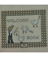 Welcome Home Sampler Embroidery Finished Goose Farmhouse Country Boy Vtg - £7.04 GBP