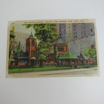 Linen Postcard New York City Little Church Around The Corner Vintage UNPOSTED - £4.68 GBP