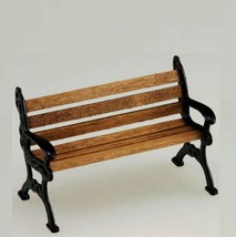 Park Bench Wood &amp; Metal 1:24 Scale Island Crafts &amp; Dollhouse Miniatures - £10.96 GBP