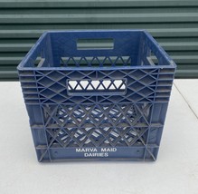 Vtg.  Milk Crate Marva Made Quality Heavy Duty Crate 13&quot; X 13&quot; x11&quot; Blue - £21.70 GBP