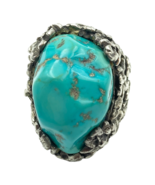 Vintage “ZUNI” Lee &amp; Mary Weebothee Sterling &amp; Turquoise Ring - Size 11 ... - $1,195.00