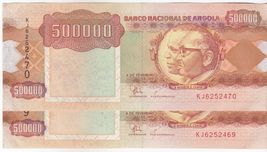 Angola,500000 Kwanzas,1991 Émission, (Ensemble 2) En Consécutives, - $9.25