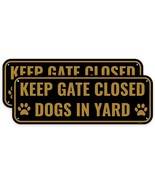 2PC Dog In Yard Keep Gate Closed 10 x 3.5 Inches Aluminum Please Close Gate - £18.62 GBP