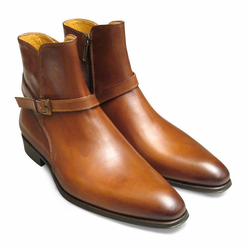Men Brown Jodhpur Rounded Buckle Strap High Ankle Vintage Leather Boots US 7-16