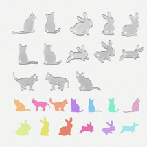 13 PCS Rabbit &amp; Cat Metal Cutting Dies Set, Pet-Themed Die Cuts for DIY ... - $22.72