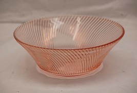 Old Vintage Diana Pink Depression by Federal Glass 9&quot; Salad Bowl Swirled - $29.69