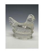 Crystal clear Millstein glass chicken Vintage figurine Paperweight - $26.34 CAD