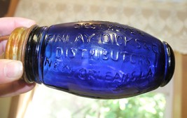 New Cobalt Blue Glass Bottle Dick&#39;s Ant Destroyer Finlay Dicks &amp; Co New Orleans - £9.42 GBP