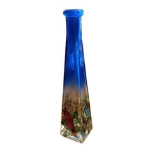 Vtg Joan Baker Designs Hand Painted Glass God is Faithful 9&quot; Vase Bird Theme - £16.85 GBP