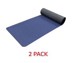 2 PACK Nautilus Yoga Mat with Strap 24" W x 68" L 6MM Thick, Ocean BLUE - $35.59