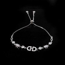 Sexy Circonita Cúbica Real 925 Plata de Ley Platino Acabado Pulsera para Chica - £33.48 GBP