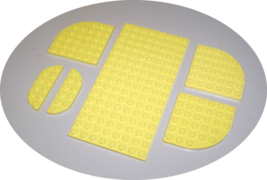  6 Used LEGO 8x16 Light Yellow Plate 6x6 - 2x6 Round Corner 92438 - 6003 - 18980 - £7.95 GBP